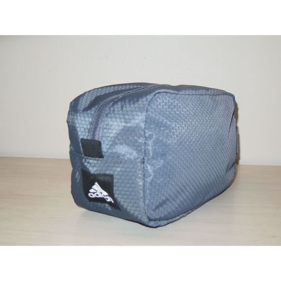 adidas LP6255 Men's Onix Gray Striped Zippered Toiletry Kit - Picture 3 of 10